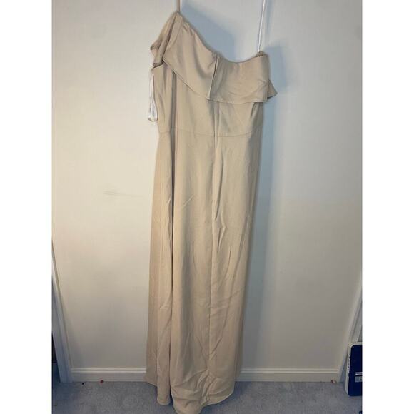 NWT Hailey Paige Occasions Cashmere Off Shoulder Formal Gown Dress Bridesmaid 22 - Picture 10 of 16